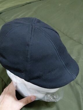 Boston Scally Black Newsboy Cap - Classic Panel Design